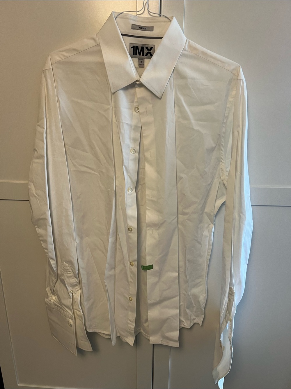 Lot of 2 White/ Black Men's French Cuff Dress Shirt - Classic Spread Collar